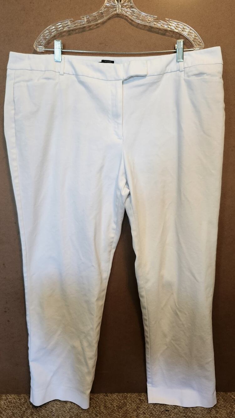 Talbots Newport Pants White Woman Plus Size 20W Comfort Stretch #634